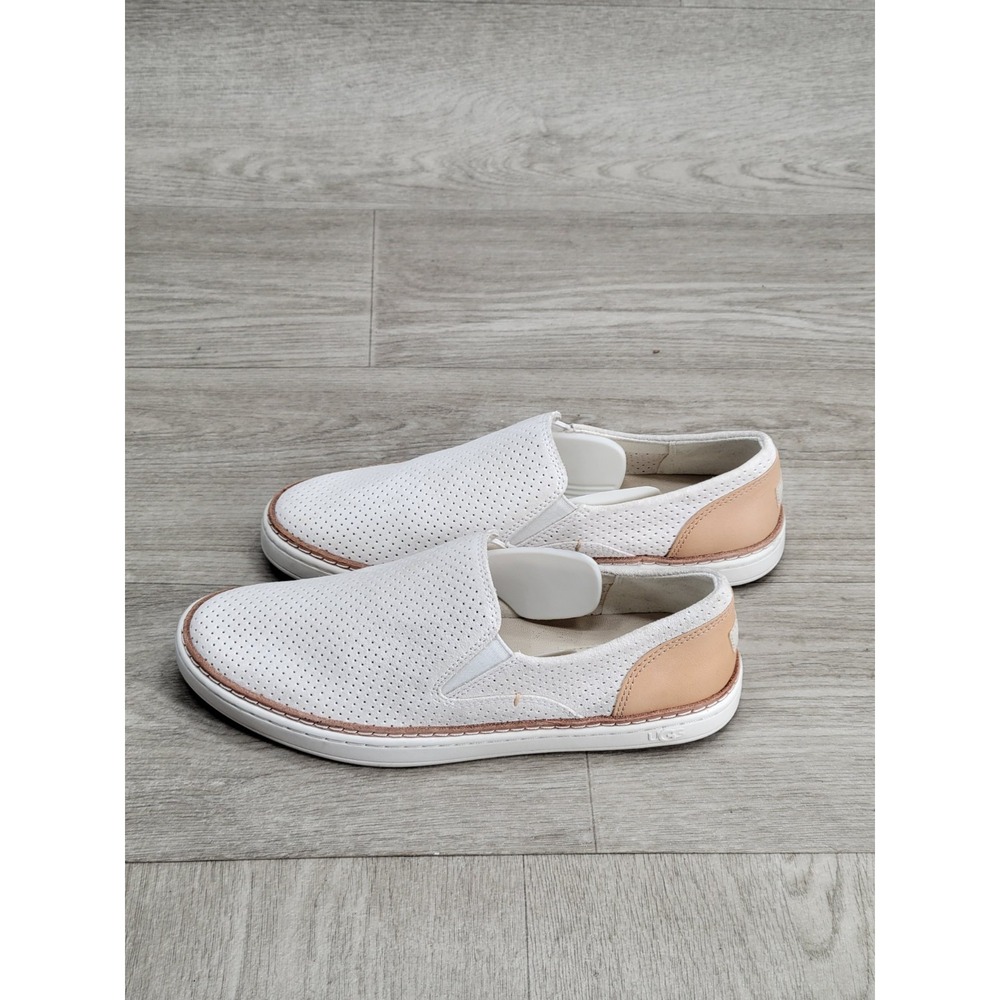 UGG Adley Women's 6 Ivory Suede Perforated Slip On Sneakers Shoes 1018375